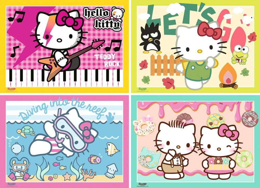Hello Kitty pack 4 puzzles Allons-y, Hello Kitty ! (4x100 pièces)