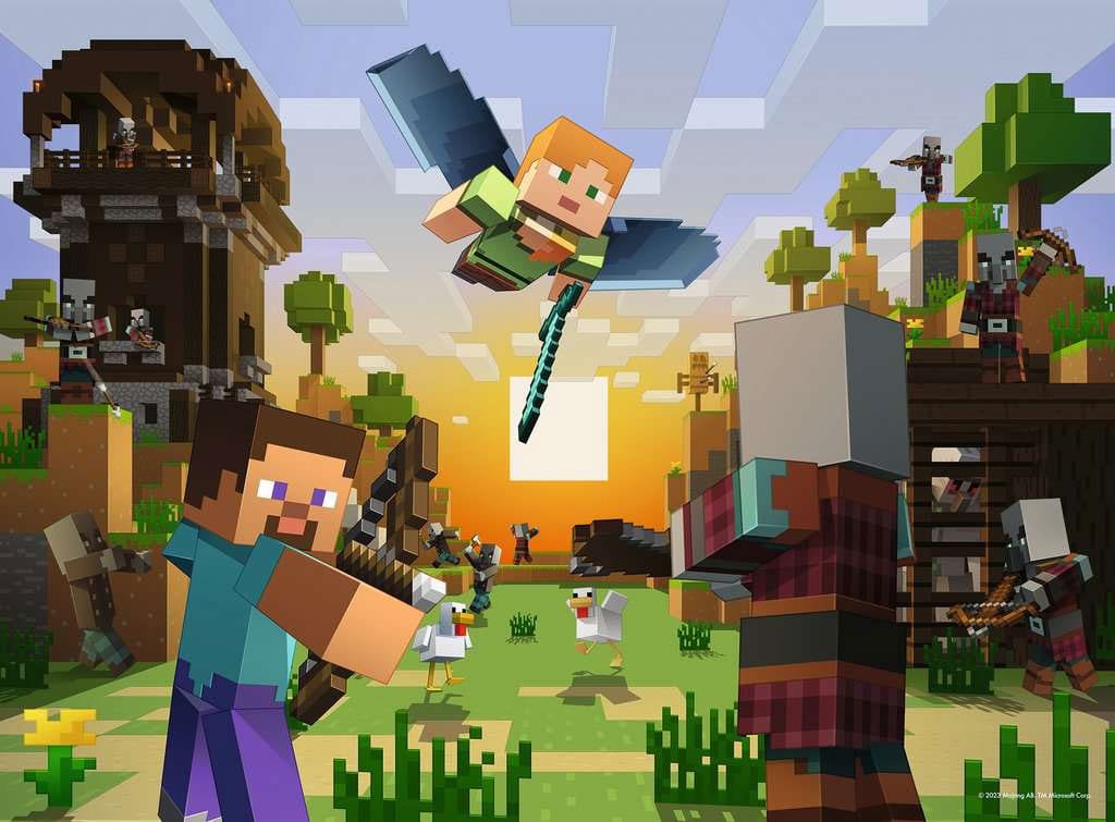 Minecraft puzzle pour enfants XXL Building an Adventure (150 pièces)