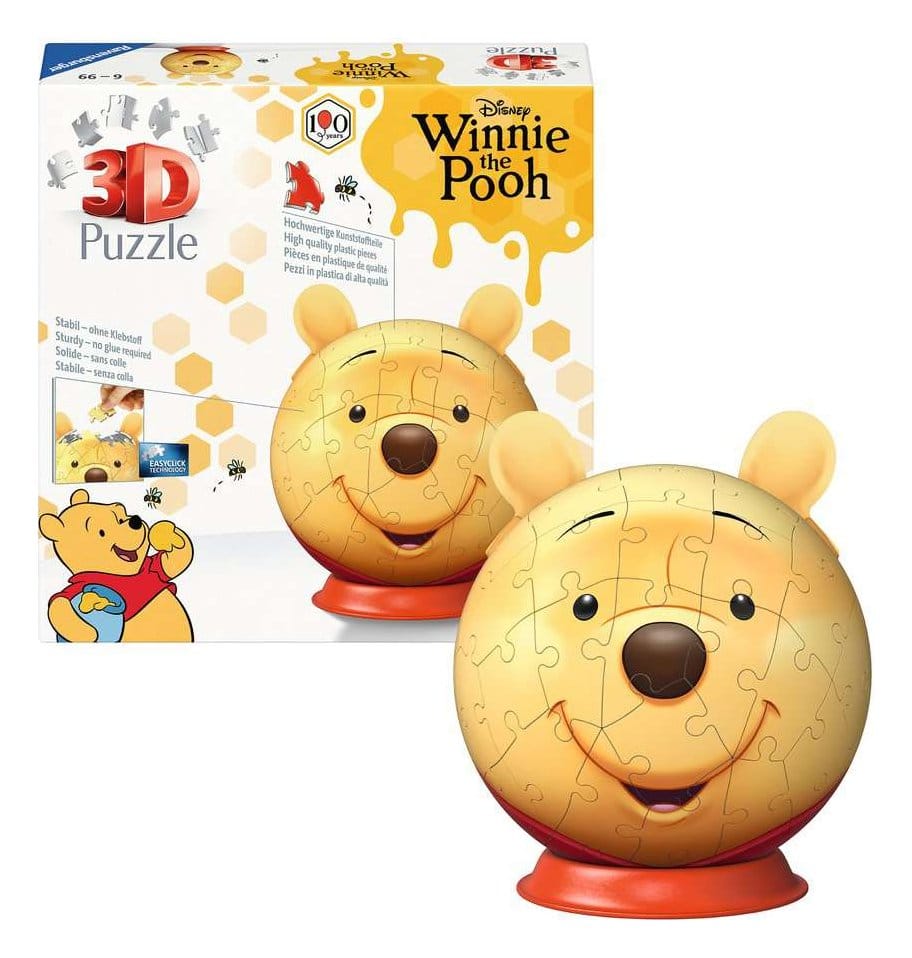 Winnie l'Ourson 3D puzzle Ball avec oreilles (77 pièces)
