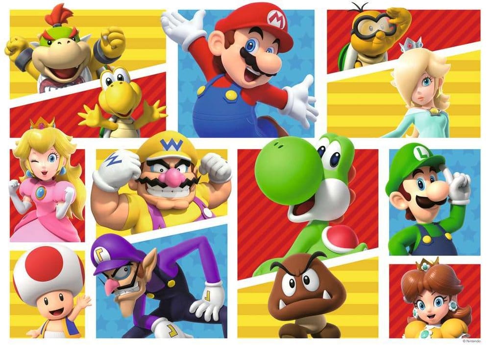 Super Mario puzzle Giant Floor Les Amis et Ennemis de Mario (125 pièces)