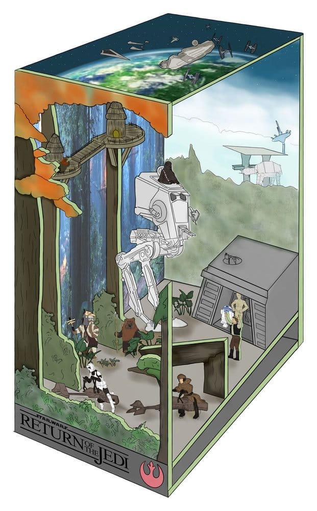 Star Wars maquette Book Nook Tiny Adventures Battle of Endor 23 cm