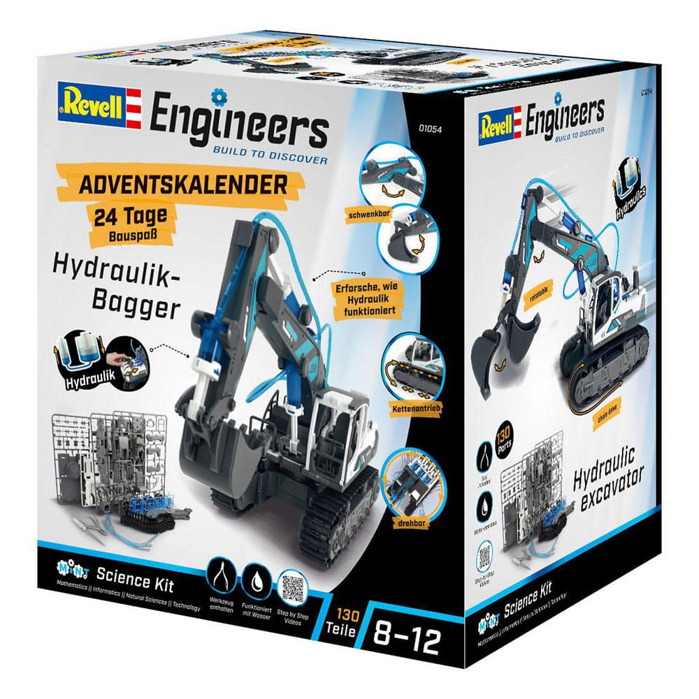 Revell Engineers calendrier de l´avent Kit de modèles réduits de pelles hydrauliques