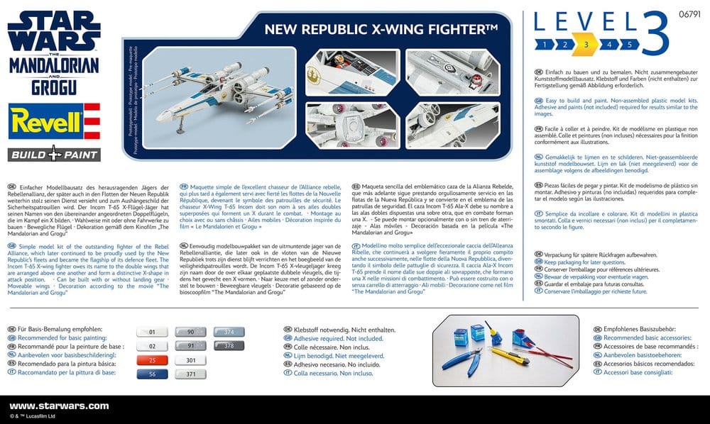 Star Wars The Mandalorian and Grogu Revell maquette 1/57 New Republic X-Wing Fighter 22 cm