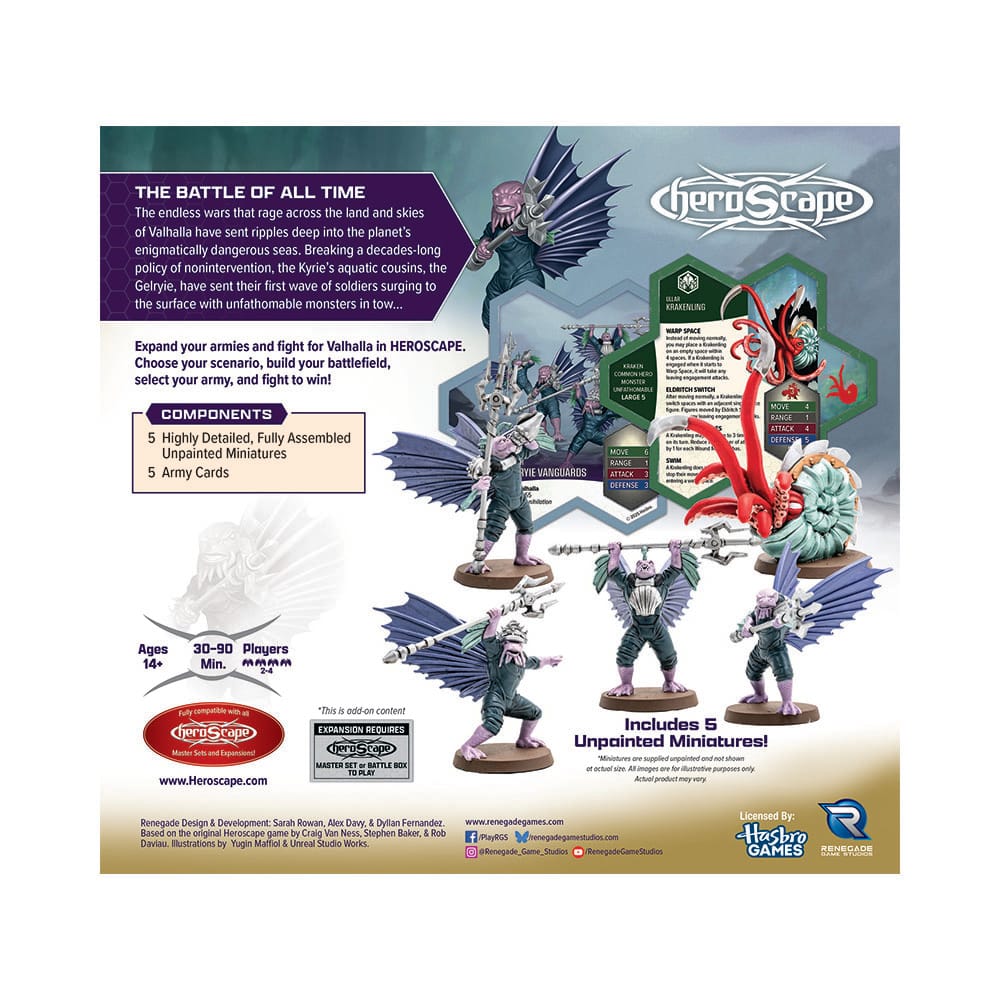 Heroscape Expansion de l'armée Embers of War: Krakenling & Gelryie Vanguards *ANGLAIS*