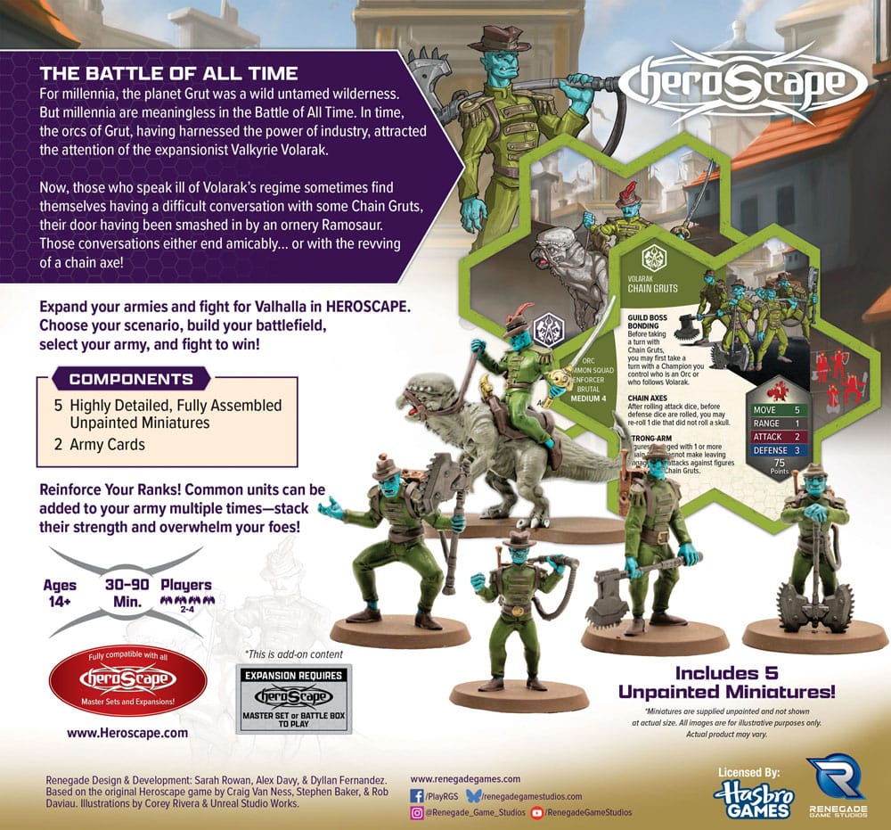 Heroscape Expansion de l'armée Age of Annihilation Chain Gruts & Ramosaur Rider (Common) *ANGLAIS*