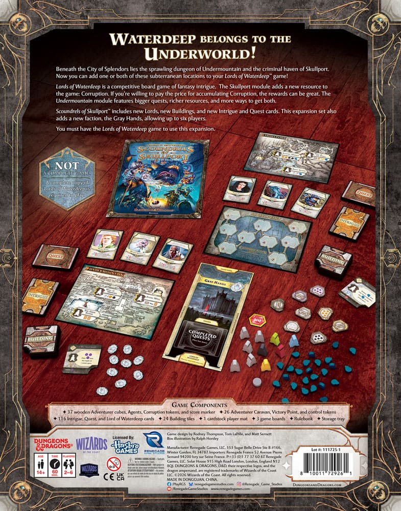 Dungeons & Dragons jeu de plateau Lords of Waterdeep: Scoundrels of Skullport Expansion *ANGLAIS*