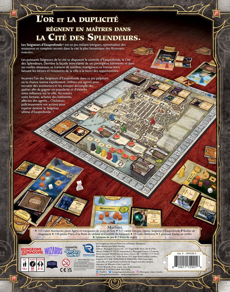 Dungeons & Dragons jeu de plateau Lords of Waterdeep *FRANCAIS*