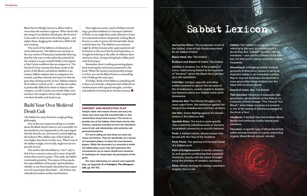 Vampire: The Masquerade 5th Edition RPG livre Sabbat: The Black Hand Sourcebook *ANGLAIS*