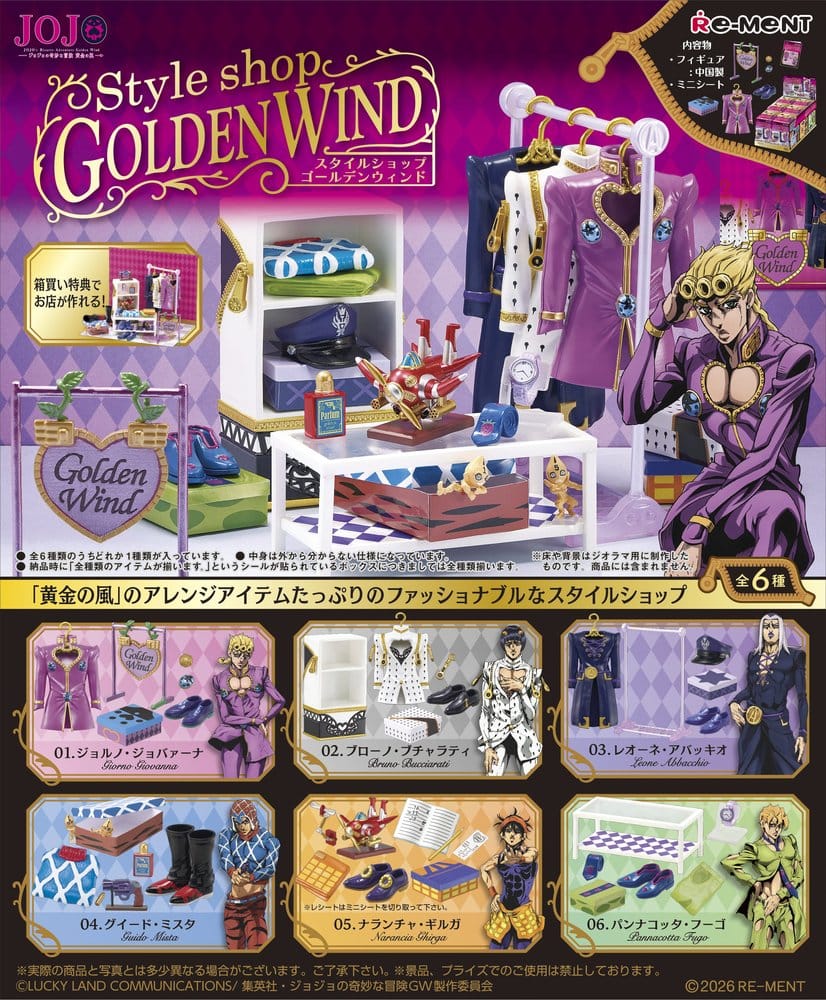 JoJo's Bizarre Adventure figurines mini Style Shop Golden Wind Blind Box Display (6)