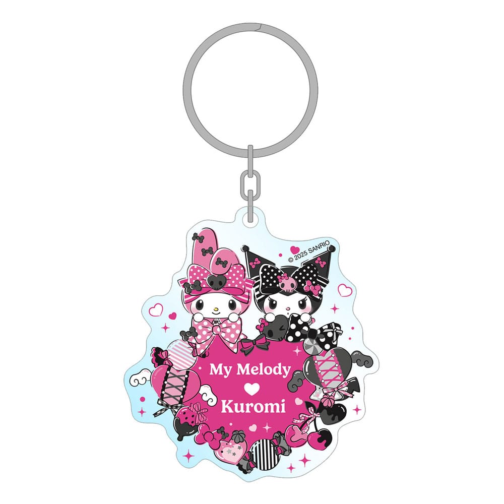 Sanrio porte-clés Pink Black Party Series My Melody & Kuromi 7 cm