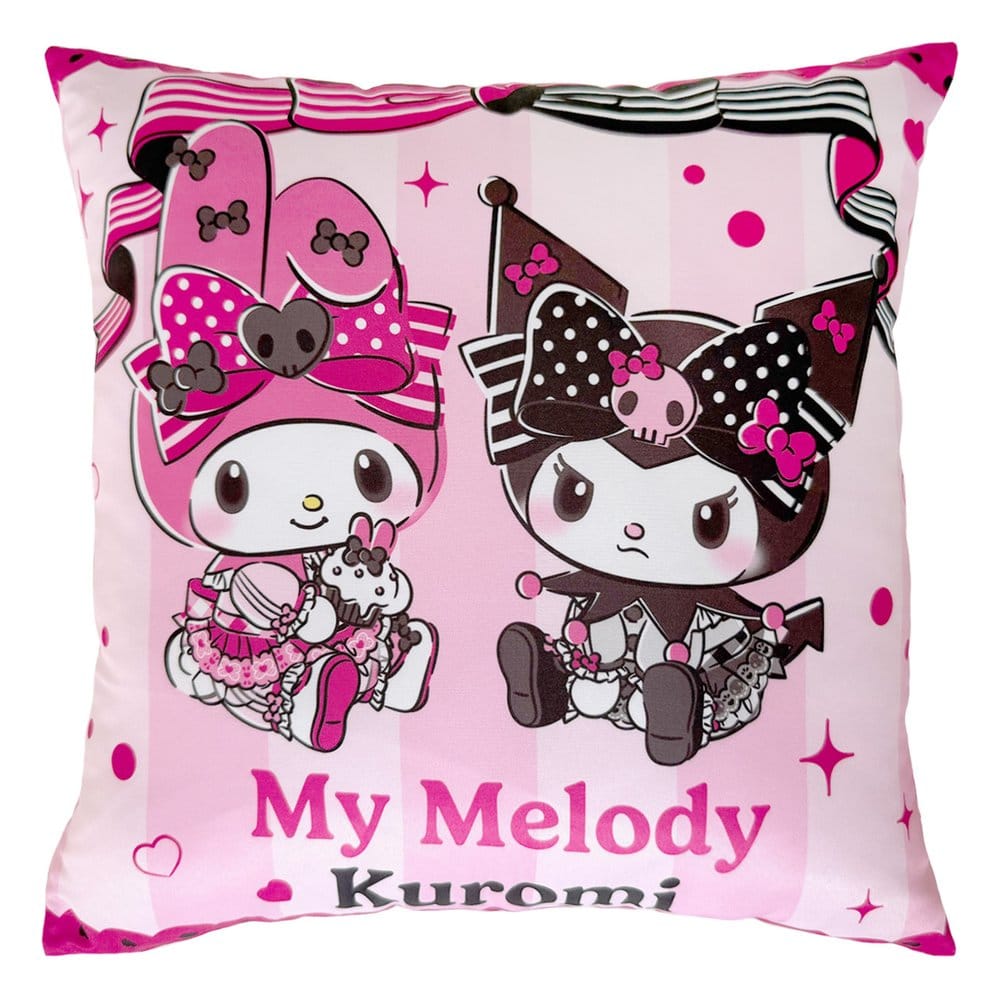 Sanrio coussin Pink Black Party Series Kuromi & My Melody 35 x 35 cm