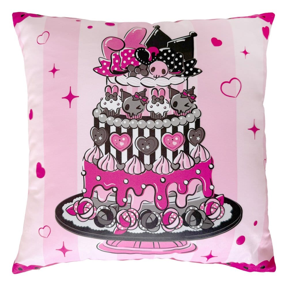 Sanrio coussin Pink Black Party Series Kuromi & My Melody 35 x 35 cm