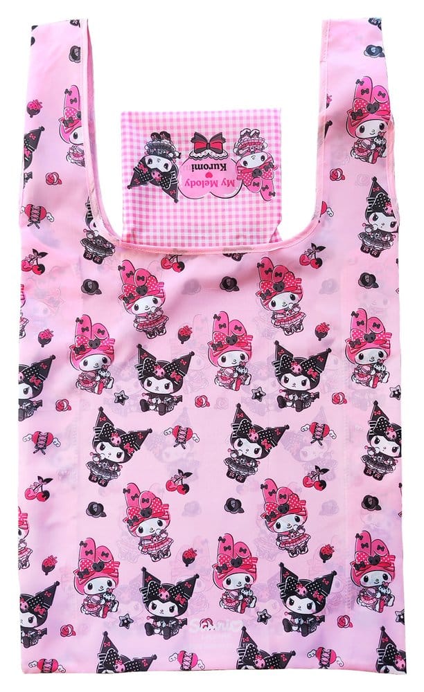 Sanrio sac shopping Pink Black Party Series Kuromi & My Melody Foldable