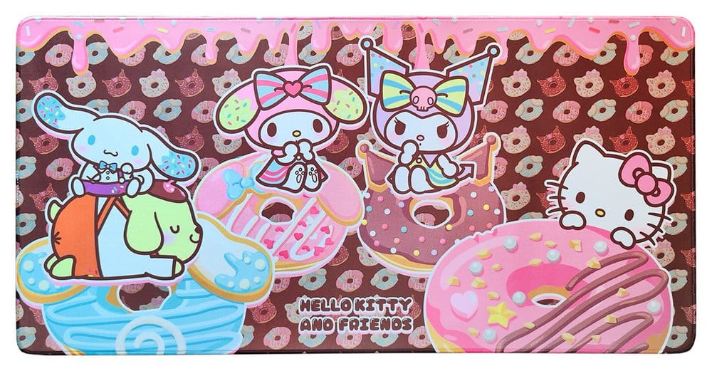 Sanrio XXL tapis de souris Pink Black Party Series Hello Kitty & Friends Donuts