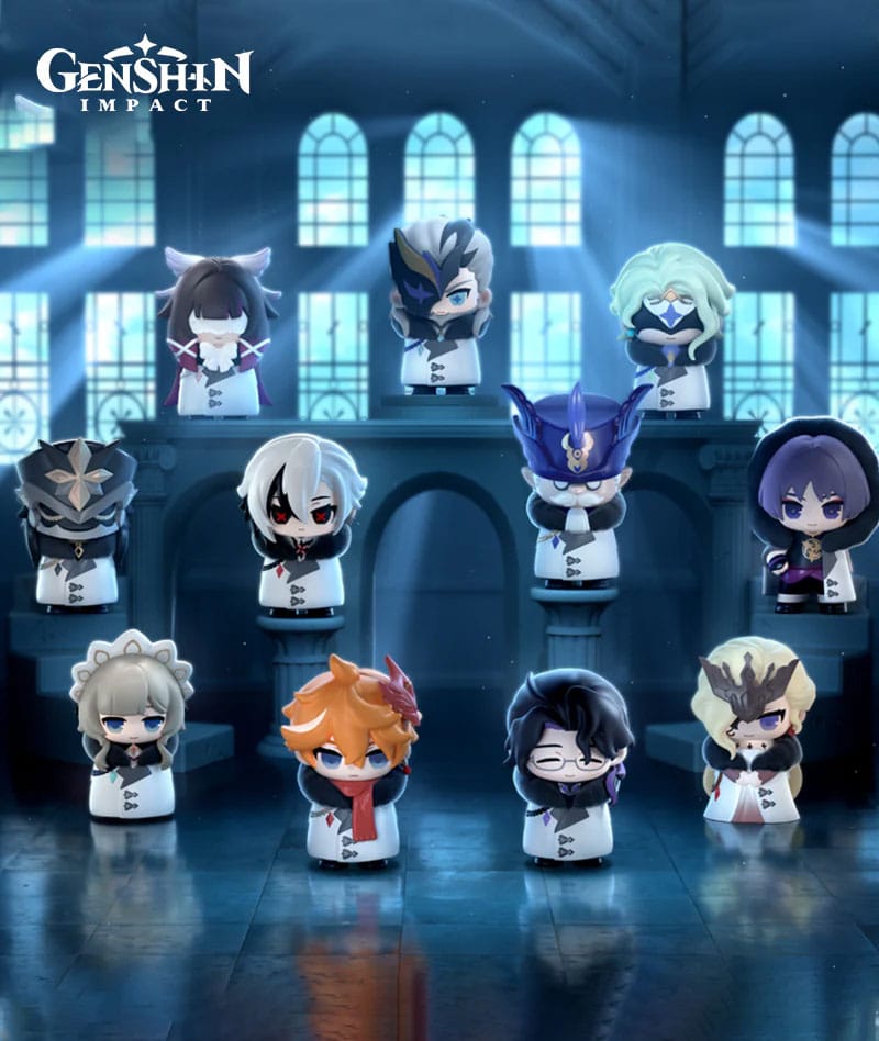 Genshin Impact présentoir boîte-mystère mini-figurines Fatui Harbingers Chibi Design 7 cm (9)