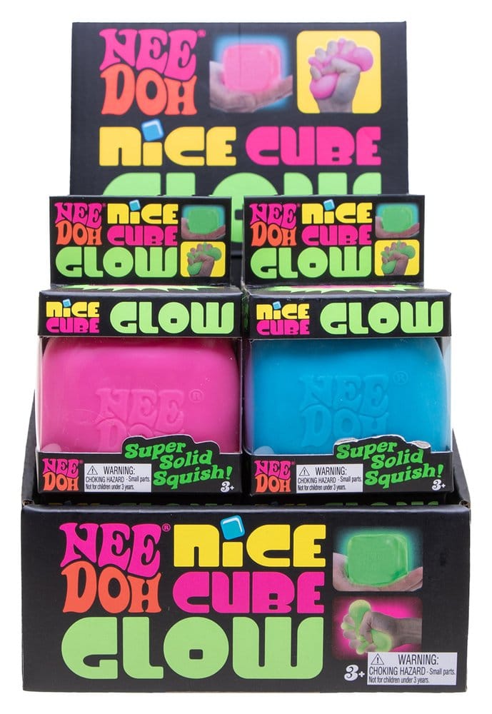 NeeDoh assortiment balle anti-stress Nice Cube Glow (Glow in the Dark) 5 cm (12)