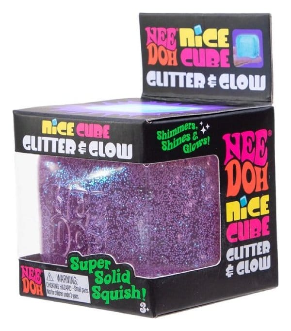 NeeDoh assortiment balle anti-stress Nice Cube Glitter & Glow 5 cm (12)