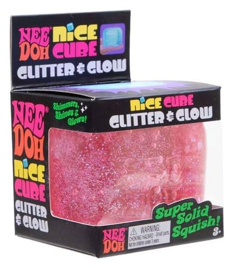 NeeDoh assortiment balle anti-stress Nice Cube Glitter & Glow 5 cm (12)