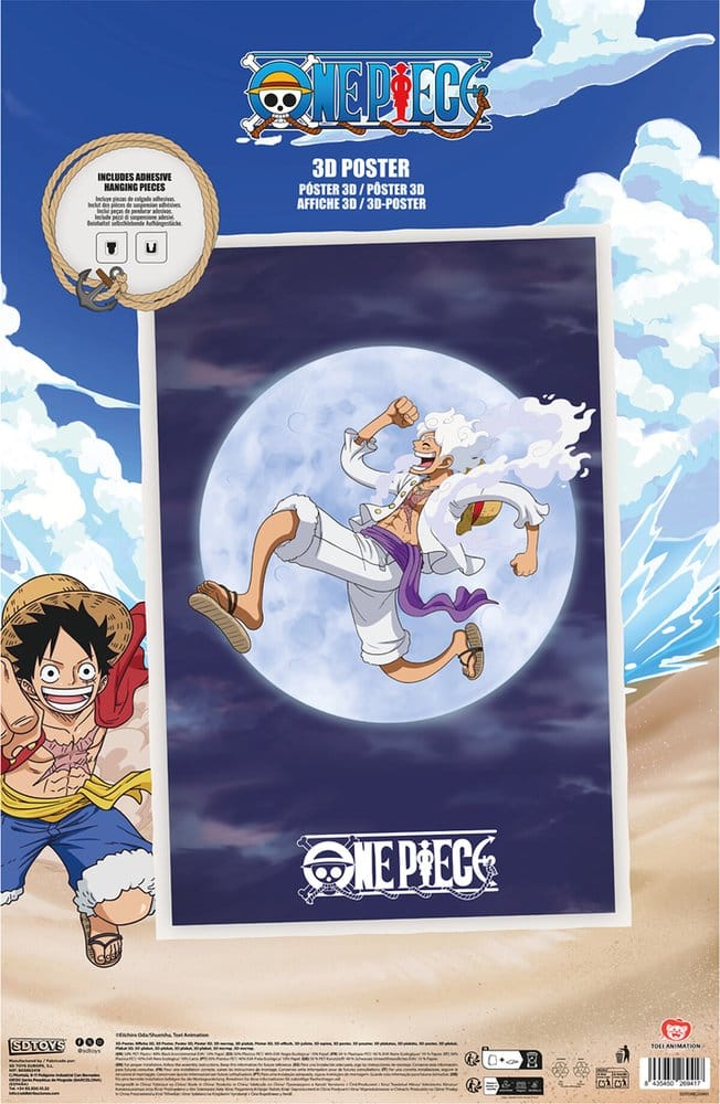 One Piece Poster 3D Monkey D. Luffy Gear 5 38 x 58 cm
