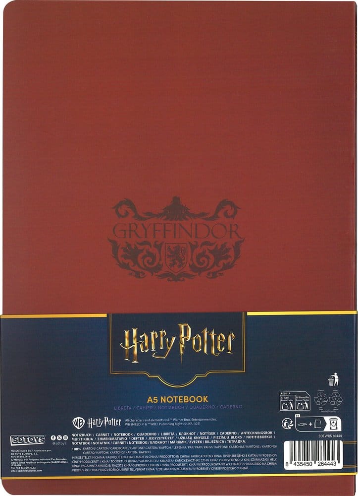 Harry Potter carnet couverture souple Gryffondor 21 cm