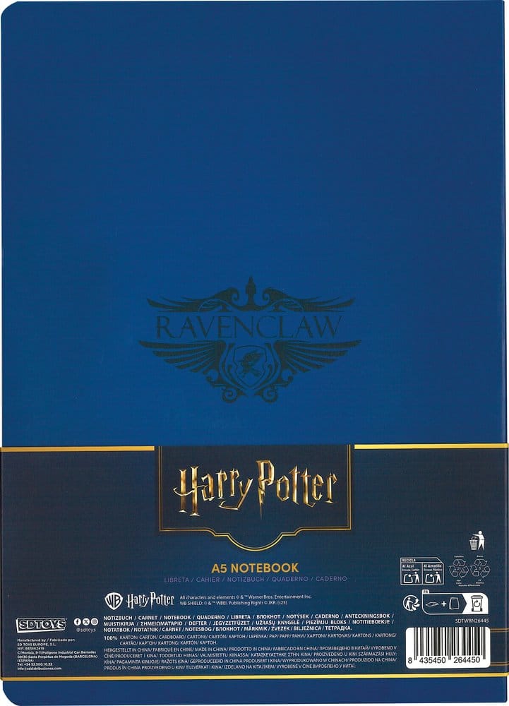 Harry Potter carnet couverture souple Serdaigle 21 cm