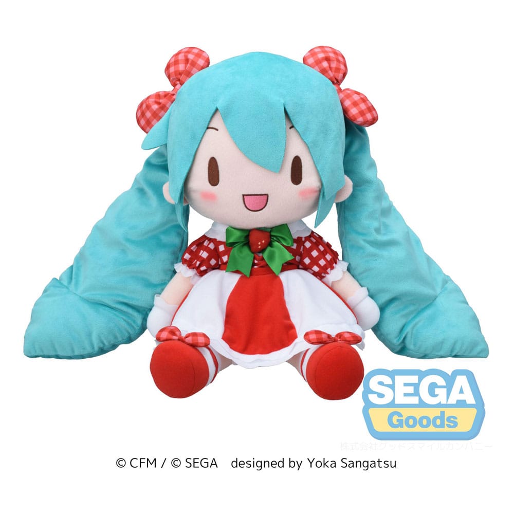 Character Vocal Series 01: Hatsune Miku peluche Fuwa Petit Hatsune Miku x Love and Berry Dress Up and Dance! Lovely Strawberry 40 cm