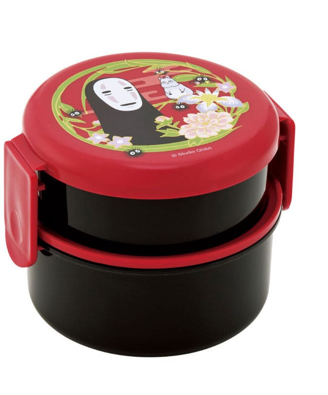 Ghibli - Le Voyage de Chihiro - Boîte à Bento ronde à deux étages Sans-Visage rouge foncé