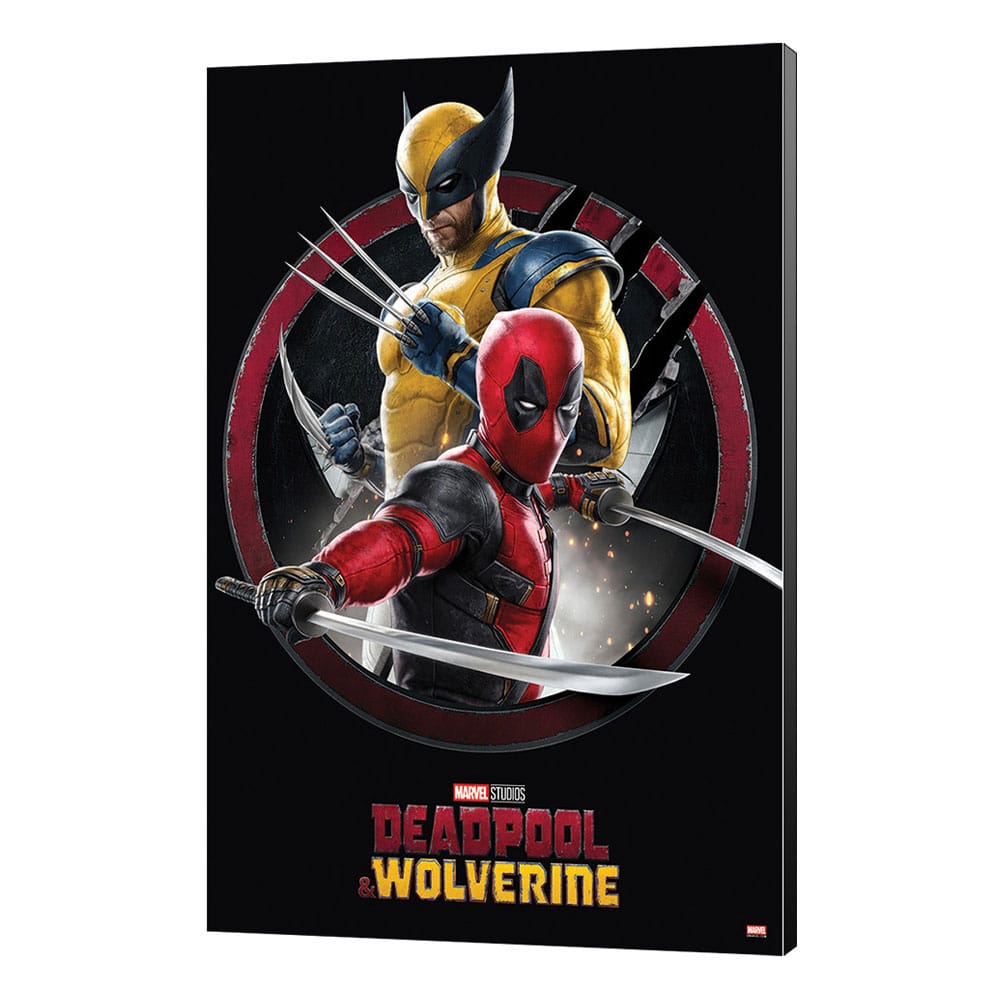 Marvel tableau en bois Deadpool & Wolverine 01 Action 35 x 50 cm