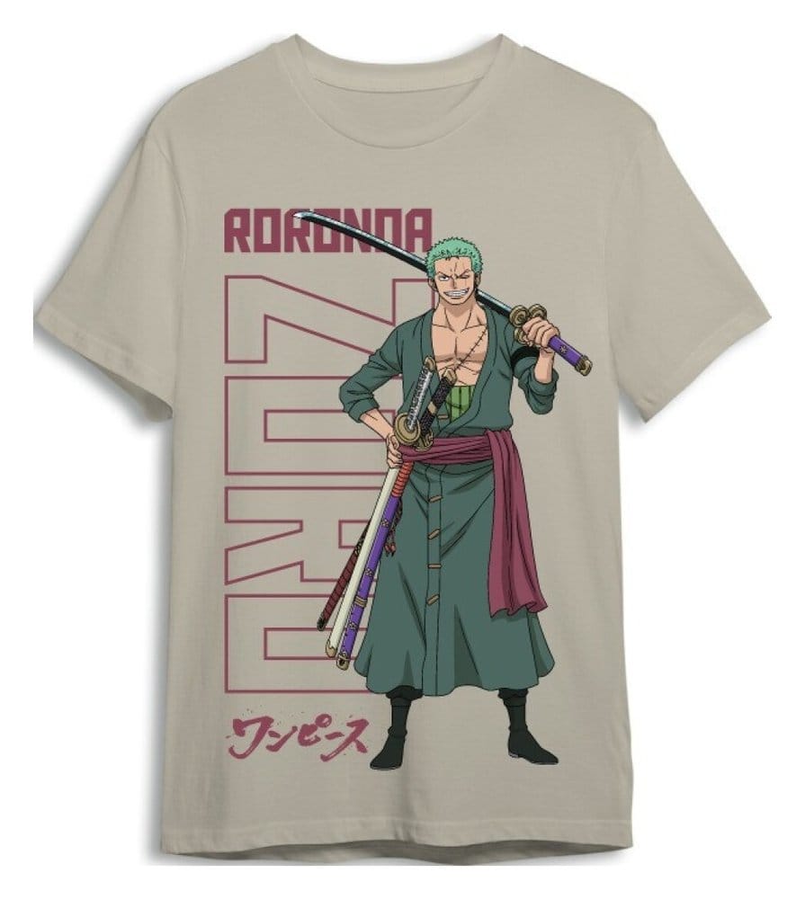 One Piece T-Shirt Roronoa Zoro Sand (M)