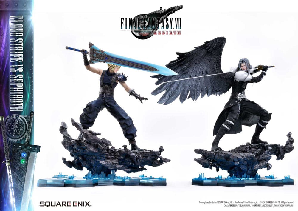 Final Fantasy VII Rebirth pack 2 statuettes 1/4 Cloud Strife vs Sephiroth 69 cm