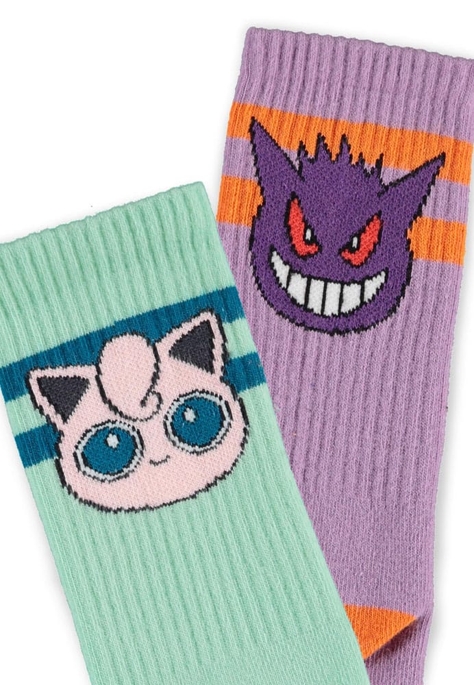 Pokémon pack 2 paires de chaussettes Heads Grey 35-38