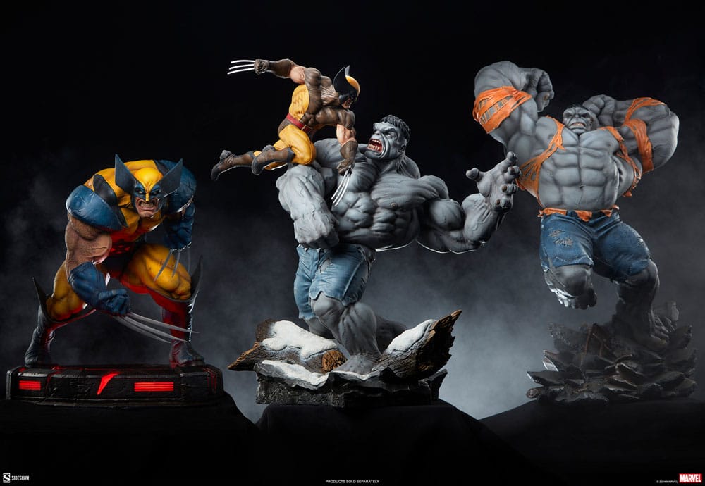 Marvel statuette Grey Hulk vs Wolverine 58 cm