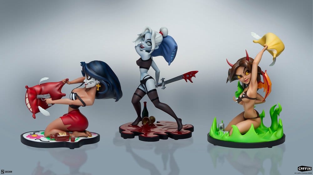 Coffin Comics Set de Statuettes de Designer Sleepover In Hell