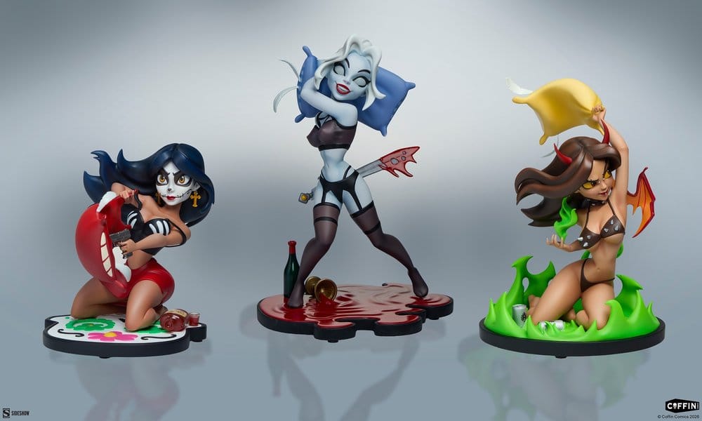 Coffin Comics Set de Statuettes de Designer Sleepover In Hell