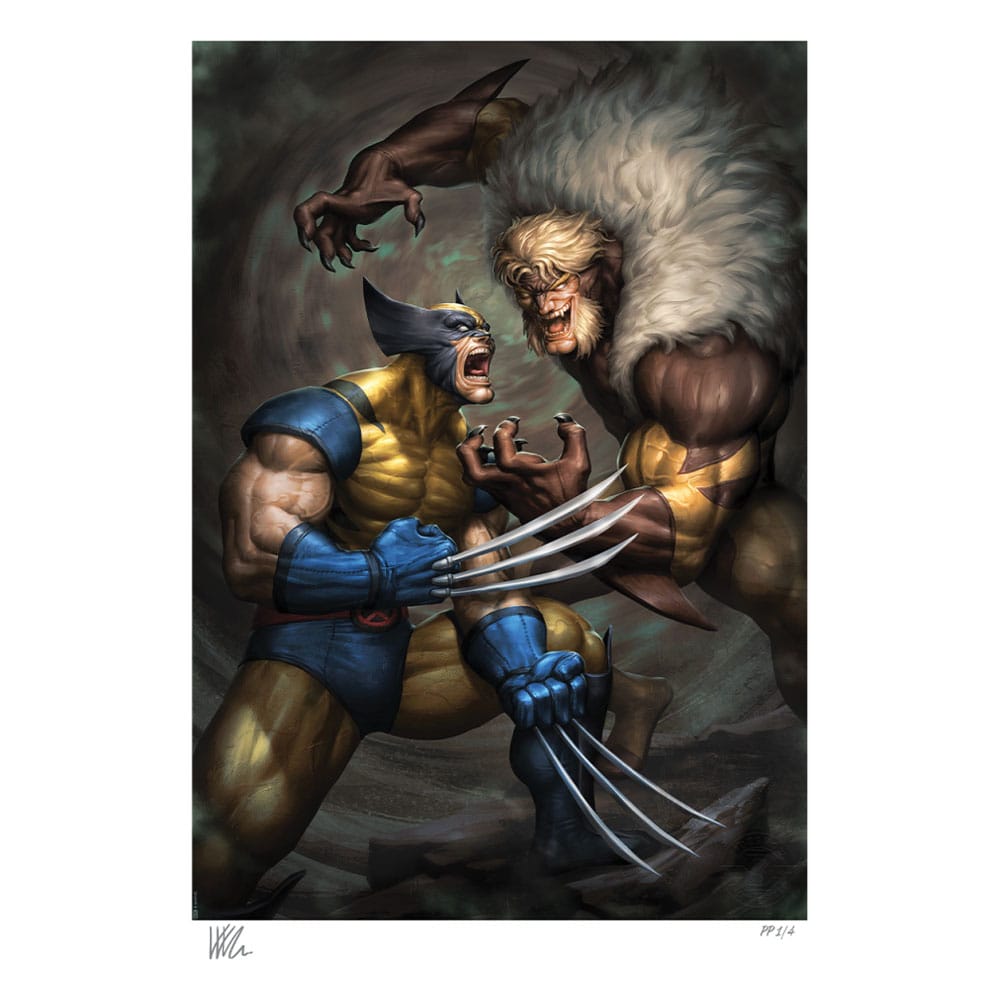 Marvel impression Art Print Wolverine vs Sabretooth 41 x 61 cm - non encadrée
