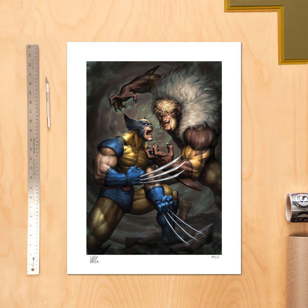 Marvel impression Art Print Wolverine vs Sabretooth 41 x 61 cm - non encadrée
