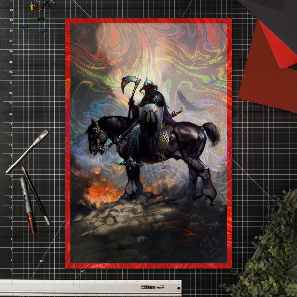 Frank Frazetta impression Art Print Death Dealer I Rainbow Lava Holofoil 61 x 41 cm - non encadrée