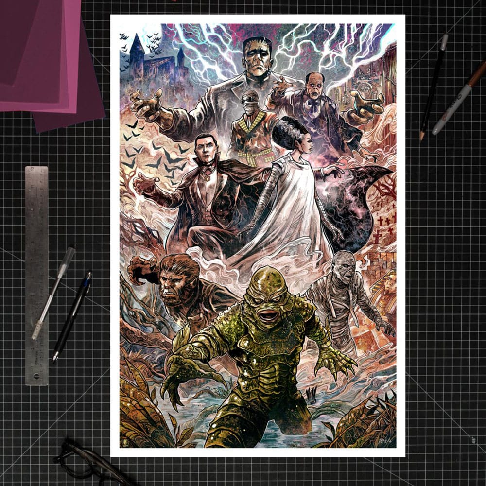 Universal Monsters Art Print Universal Monsters by Vincenzo Riccardi 61 x 41 cm - non encadrée