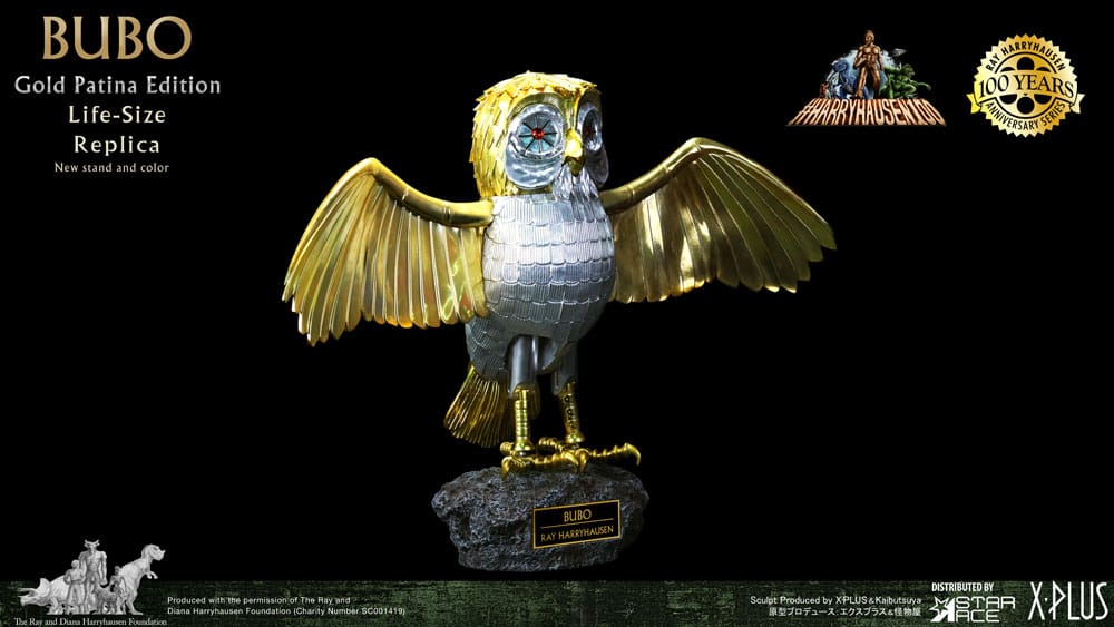 Le Choc des Titans statuette Ray Harryhausens Bubo Gold Patina Edition Deluxe Ver. 34 cm