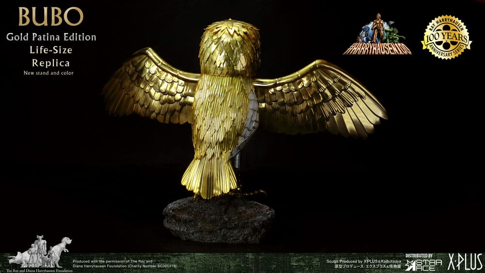 Le Choc des Titans statuette Ray Harryhausens Bubo Gold Patina Edition Deluxe Ver. 34 cm
