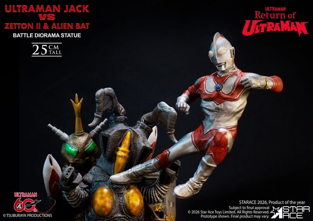 Return of Ultraman statuette 1/8 Ultraman Jack vs Zetton II & Alien Bat Battle scene 25 cm