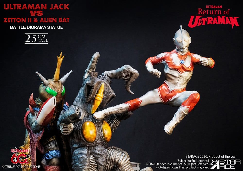 Return of Ultraman statuette 1/8 Ultraman Jack vs Zetton II & Alien Bat Battle scene 25 cm