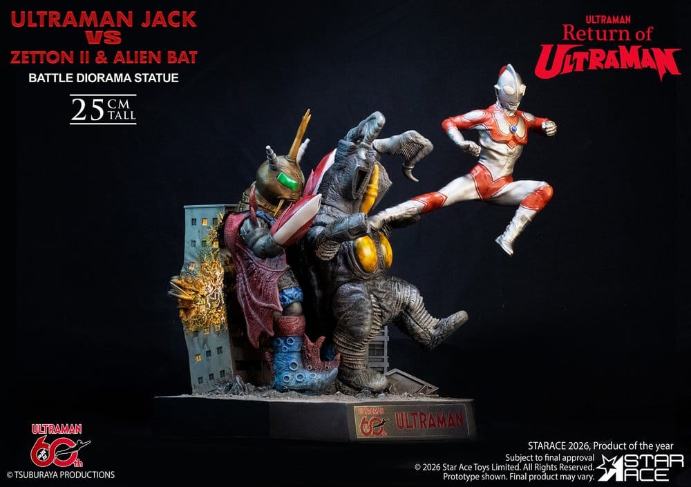 Return of Ultraman statuette 1/8 Ultraman Jack vs Zetton II & Alien Bat Battle scene 25 cm