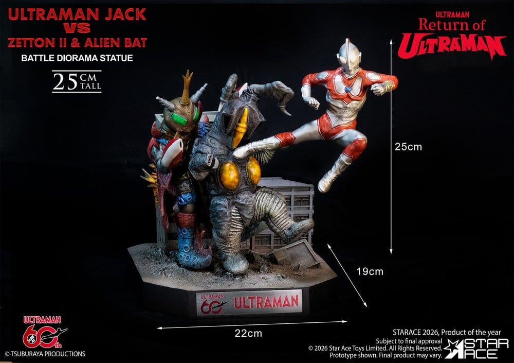Return of Ultraman statuette 1/8 Ultraman Jack vs Zetton II & Alien Bat Battle scene 25 cm