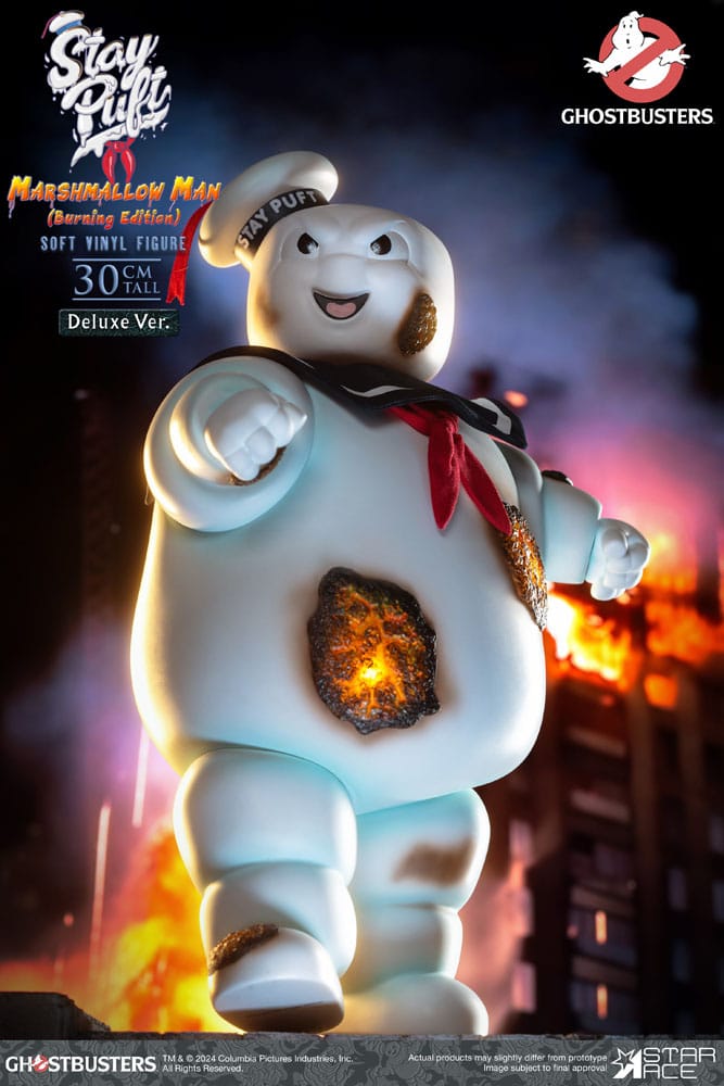 Ghostbusters statuette Soft Vinyl Stay Puft Marshmallow Man Burnign Edition Deluxe Version 30 cm