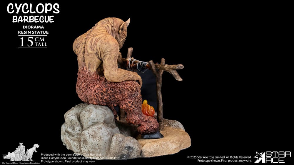 Ray Harryhausen statuette 1/8 Cyclops Barbecue Scene 17 cm