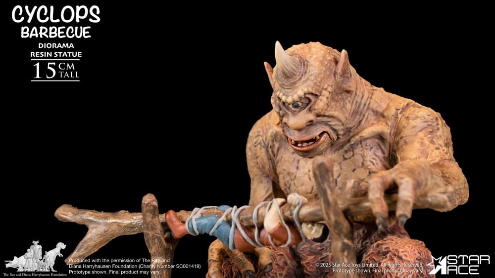 Ray Harryhausen statuette 1/8 Cyclops Barbecue Scene 17 cm