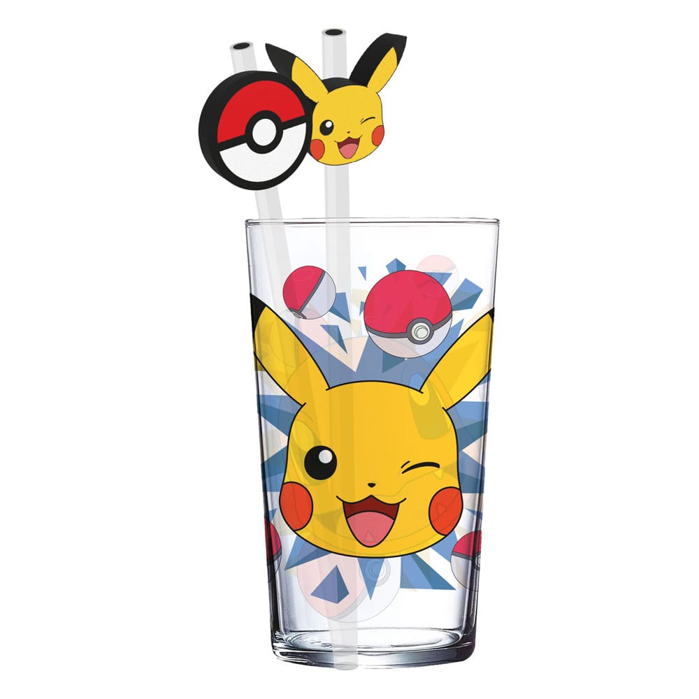 Pokémon verre tumbler avec pailles métal Pikachu 485 ml