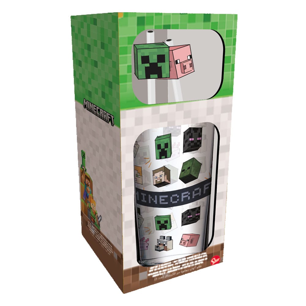 Minecraft verre tumbler avec pailles métal Characters 485 ml