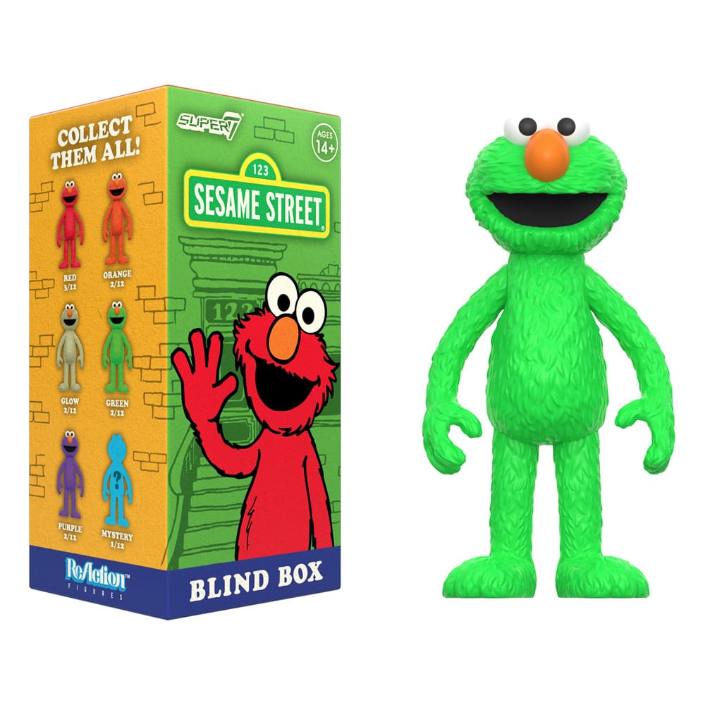 1, Rue Sésame présentoir boîte-mystère figurines ReAction Wave 04 Elmo 10 cm (12)